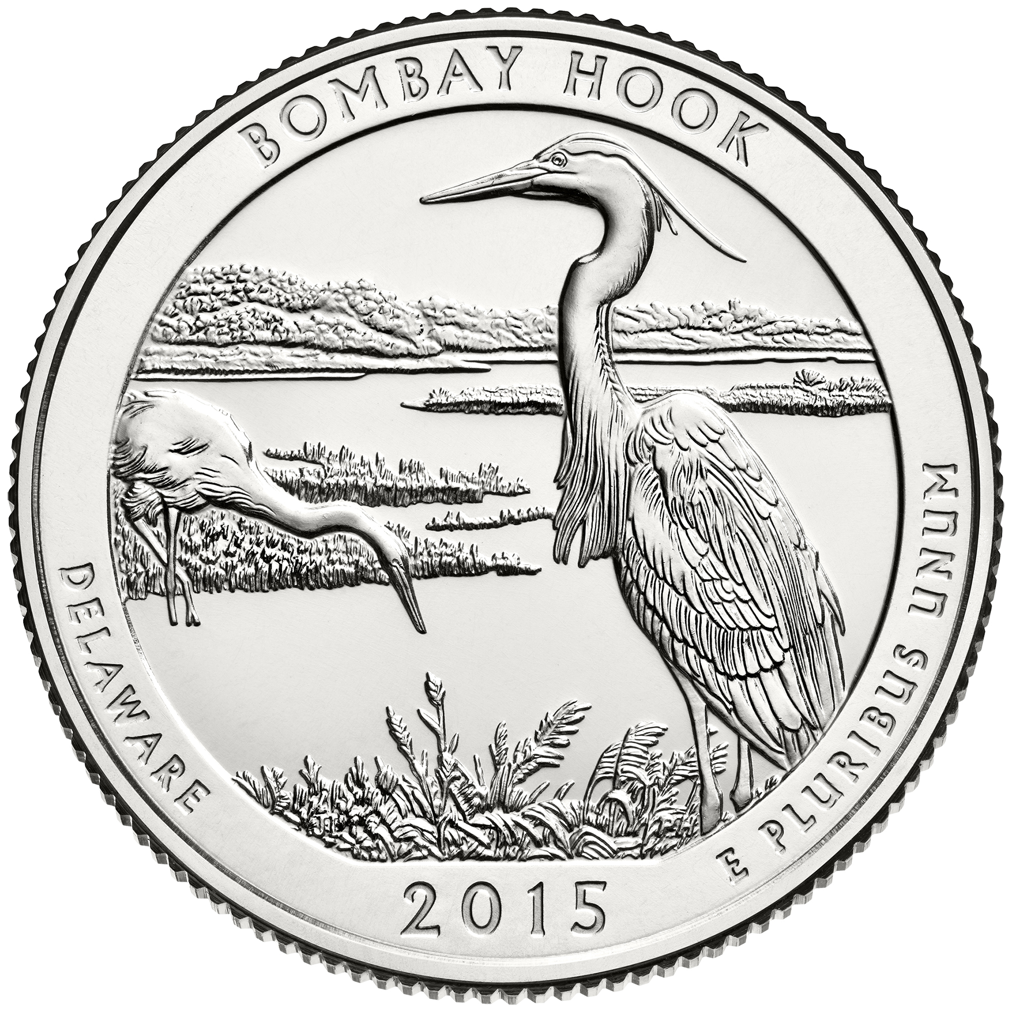 2015 America The Beautiful Quarters Coin Bombay Hook Delaware Uncirculated Reverse