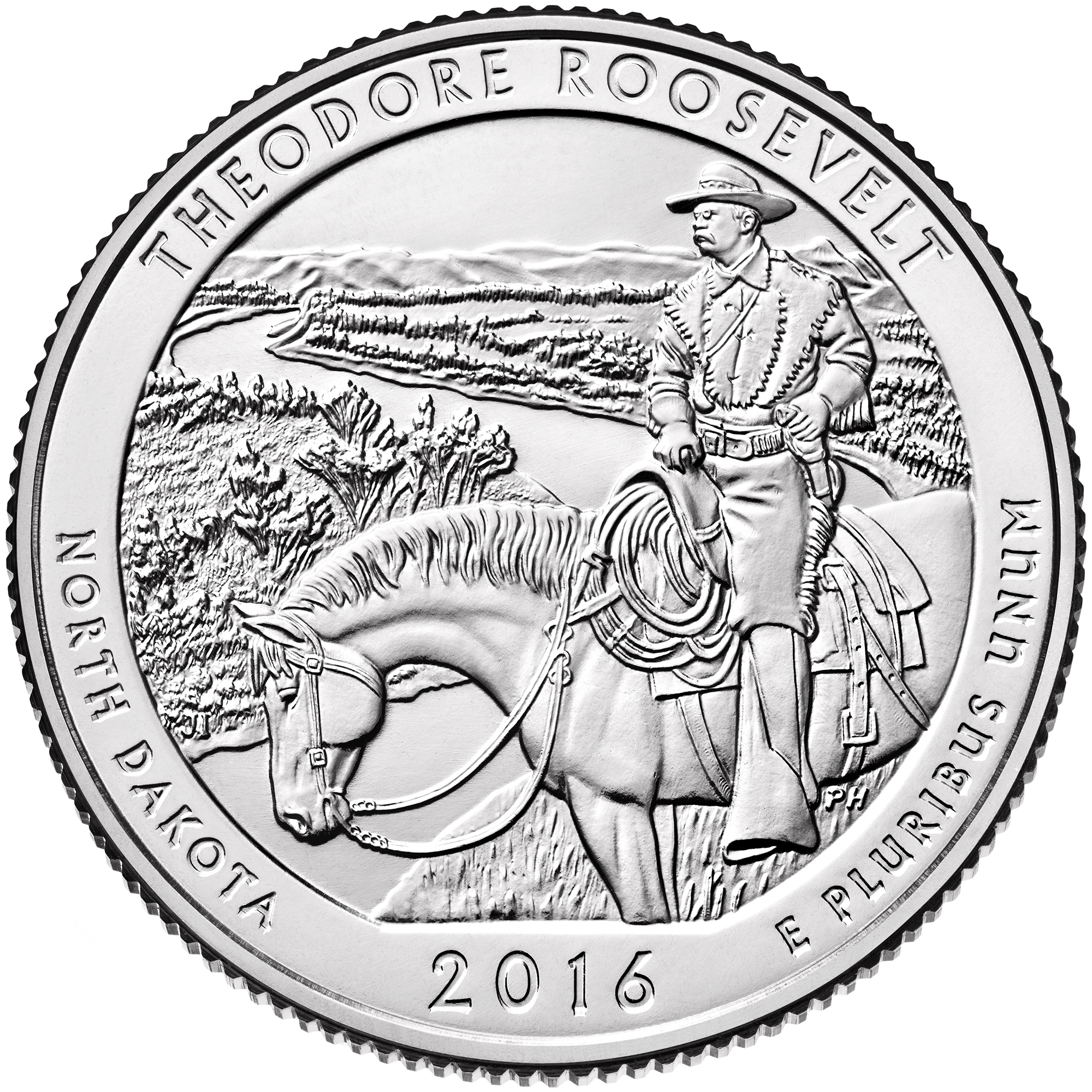 Theodore Roosevelt Quarter (North Dakota) - front image