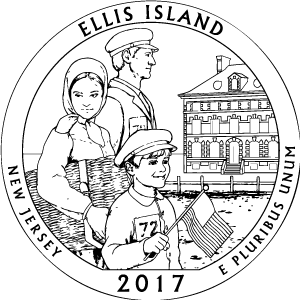 Ellis Island Quarter (New Jersey) - front image