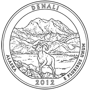 Denali Quarter (Alaska) - front image