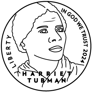 Harriet Tubman Gold Commemorative Coin - front image