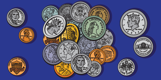 illustrated pile of coins