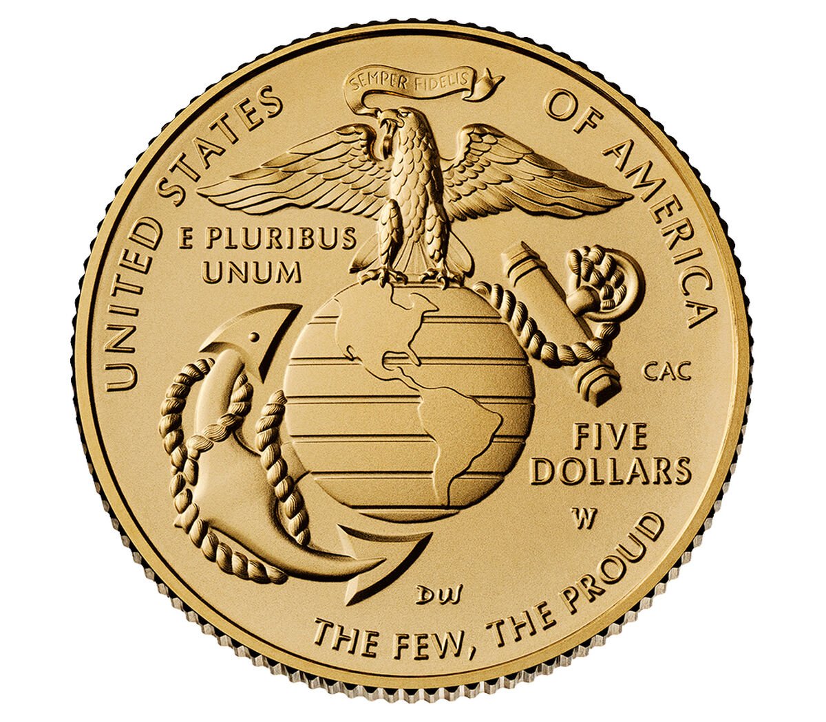 2025 U.S. Marine Corps 250th Anniversary Proof Gold Coin reverse