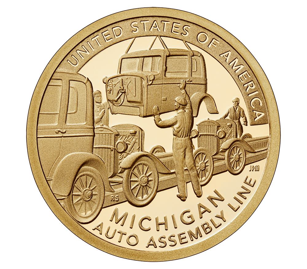 American Innovation $1 Coin – Michigan Innovation $1 Coin reverse