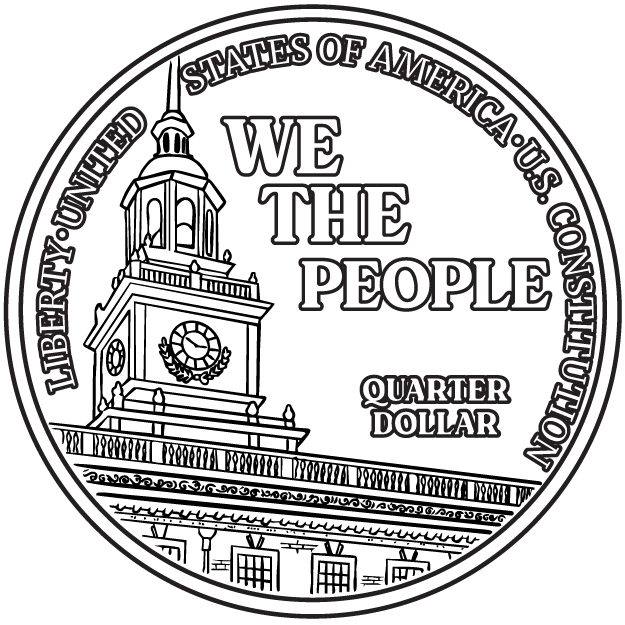 U.S. Constitution Quarter - back image