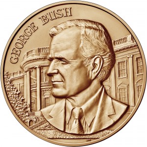 George H W Bush Presidential Bronze Medal One Five Sixteenths Obverse