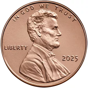 2025 Lincoln Penny Uncirculated Obverse Philadelphia