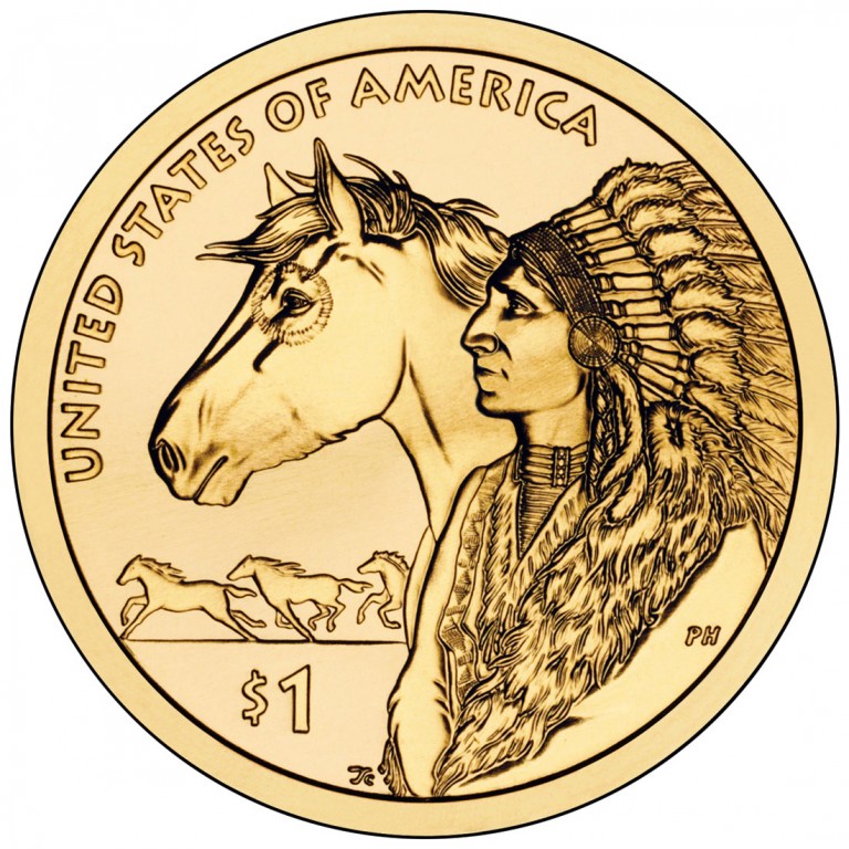 2012 Native American One Dollar Uncirculated Reverse