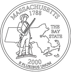 massachusetts 50 state quarter obverse