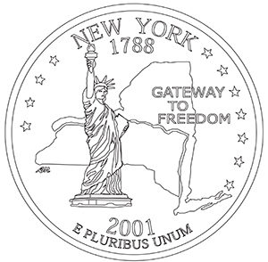 new york 50 state quarter obverse