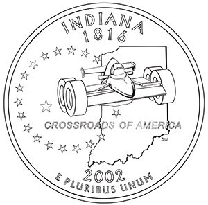 indiana 50 state quarter obverse