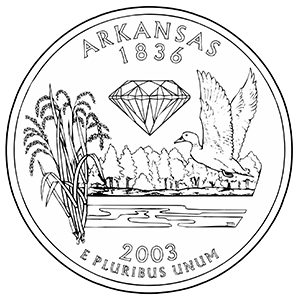 arkansas 50 state quarter obverse