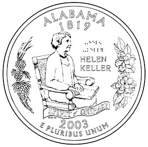 alabama 50 state quarter obverse