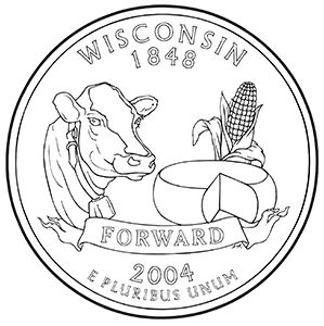 wisconsin 50 state quarter obverse