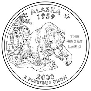 alaska 50 state quarter obverse