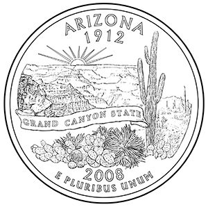 arizona 50 state quarter obverse