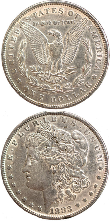 Morgan Silver Dollar: The Mint produced large quantities of the Morgan dollar, which later got melted down or stored in Treasury vaults. Years later, the dollars in the vaults were rediscovered and became popular with collectors.