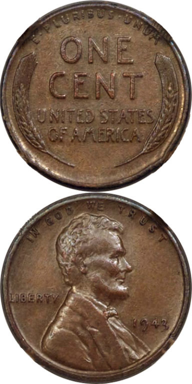 1943 Copper Penny: With only 40 known to exist, the 1943 copper penny is a rare coin. In that year, the Mint intended to make all pennies of zinc-coated steel. It's thought that these copper pennies were struck by accident.