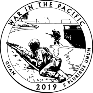 2019 America the Beautiful War in the Pacific Guam Kids Coloring Page icon