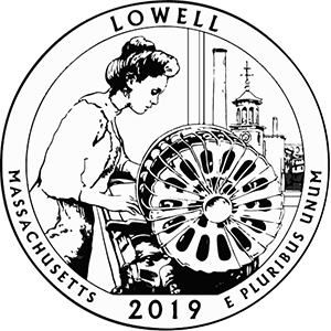 2019 America the Beautiful Lowell National Historical Park Massachusetts Kids Coloring Page icon