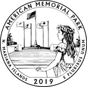 2019 America the Beautiful American Memorial Park Northern Marianas Islands (NMI) Kids Coloring Page icon