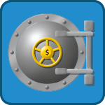 Fort Knox Frenzy game icon; cartoon style vault door