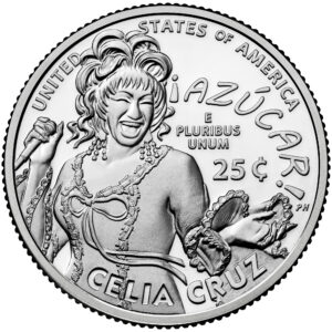 2024 American Women Quarters Coin Celia Cruz Uncirculated Reverse